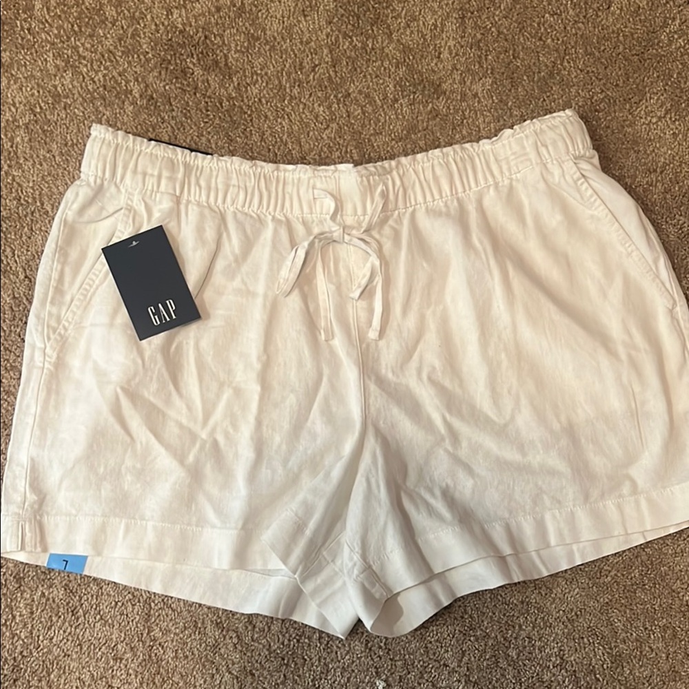 GAP White High Waist Shorts with Elastic Waistband
